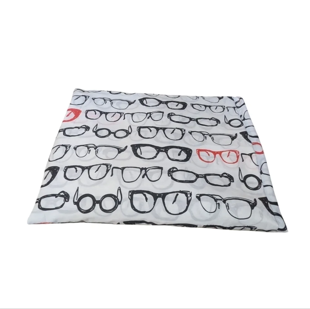West Elm Duvet Queen Spectacles Glasses Black White Red Quirky Fun Maximalist